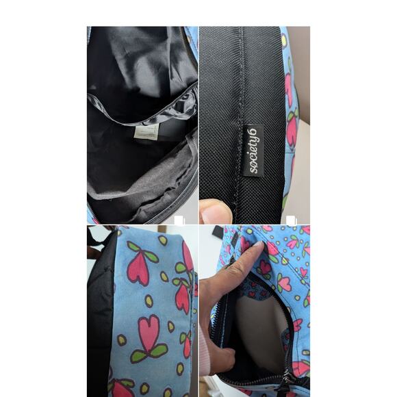 Society 6 Backpack Mermaid Hearts Theme Blue Multi Color USED - Picture 7 of 8